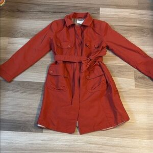 Women's Orange Large Belted Trench